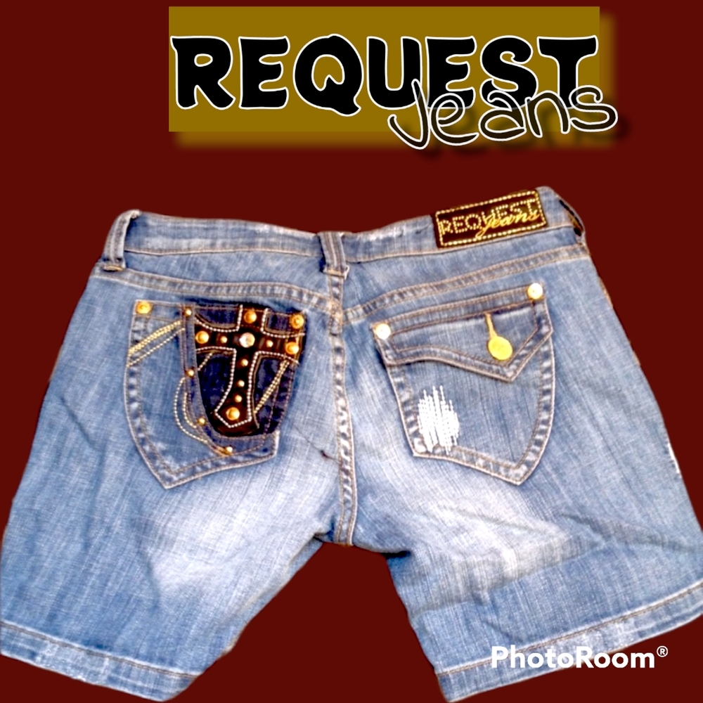 Request jeans embellished shorts.